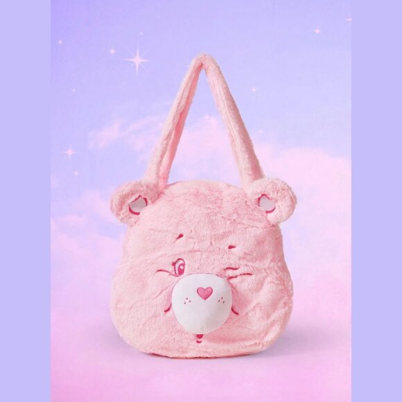 Romwe Care Bears Special Edition Plushy Tote Bag In Bubblegum Pink, NWT